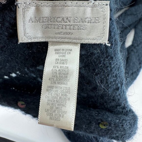Vintage Blue American Eagle AE Y2K Mohair Blend Scarf Sparkle Sequin - Picture 6 of 7